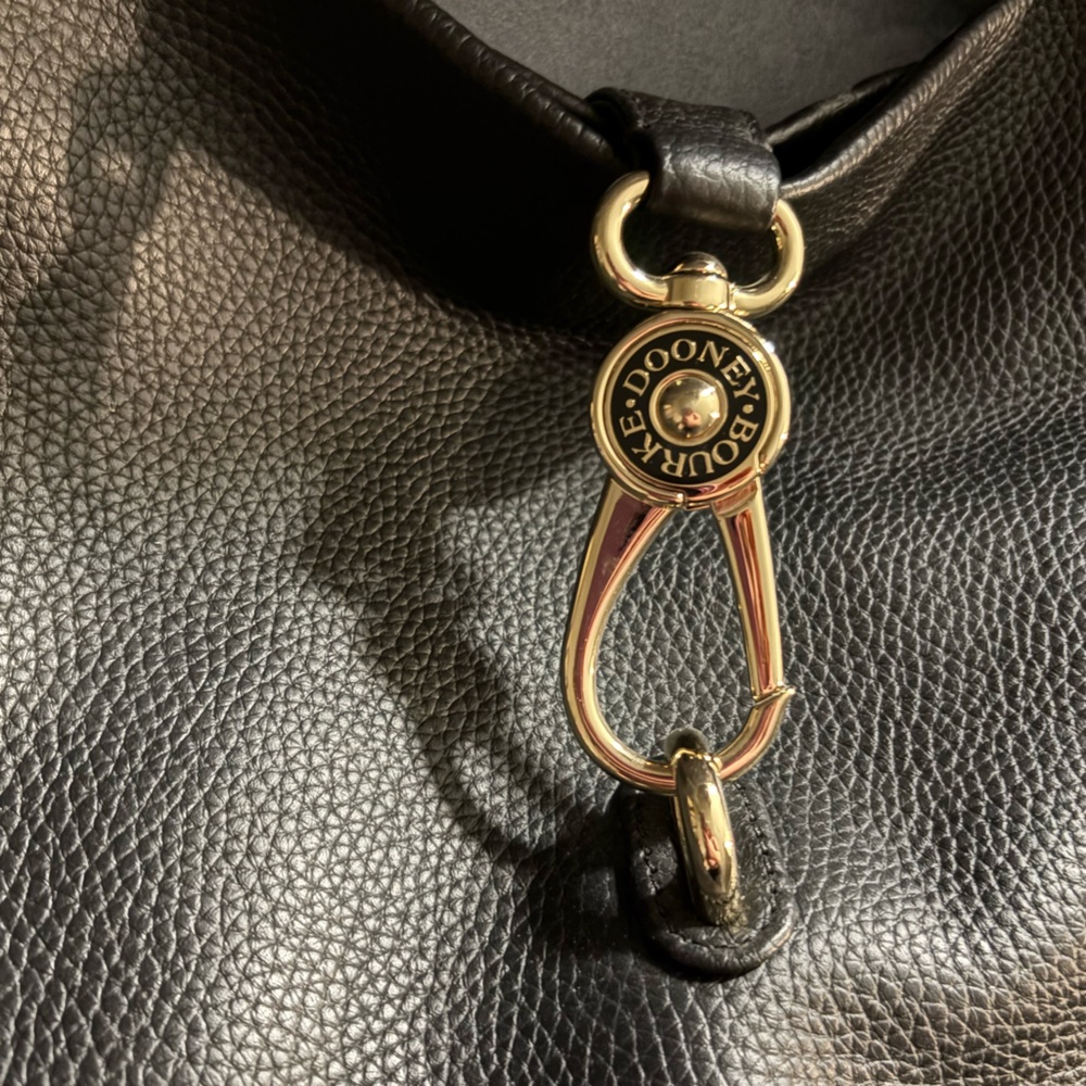 Dooney & Bourke Black Pebbled Leather Hobo with Gold Hardware - Picture 4 of 9